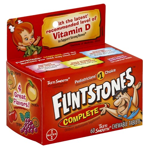 Image for Flintstones Multivitamin, Children's, Complete, TastiSmooth, Chewable Tablets,60ea from CANNON SEDGEFIELD