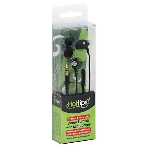 Image for Hottips Earbuds, Stereo, with Microphone,1pr from CANNON SEDGEFIELD