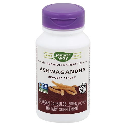 Image for Natures Way Ashwagandha, 500 mg, Vegan Capsules,60ea from CANNON SEDGEFIELD