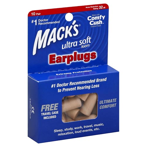 Image for Macks Earplugs, Ultra Soft Foam,10pr from CANNON SEDGEFIELD