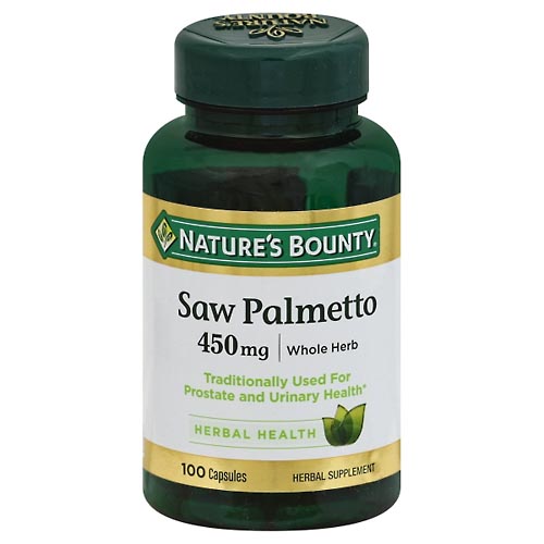 Image for Natures Bounty Saw Palmetto, 450 mg, Whole Herb, Capsules,100ea from CANNON SEDGEFIELD