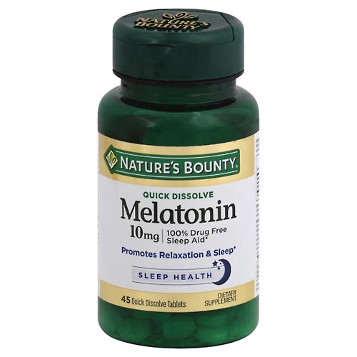 Image for Natures Bounty Melatonin, Quick Dissolve, 10 mg, Quick Dissolve Tablets, Natural Cherry Flavor,45ea from CANNON SEDGEFIELD