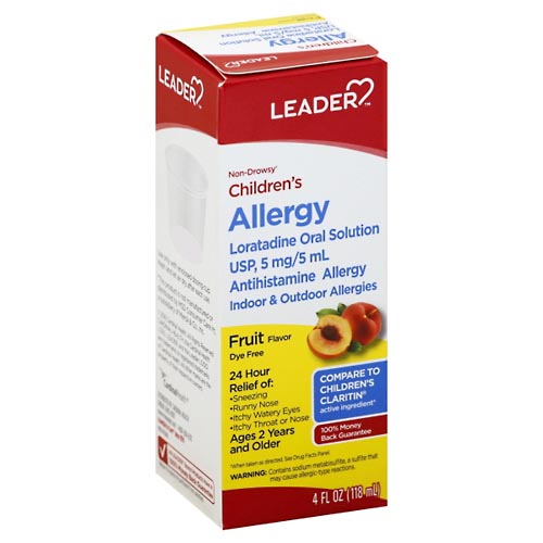 Image for Leader Allergy, Non-Drowsy, Children's, Fruit Flavor,4oz from Cannon Pharmacy Main