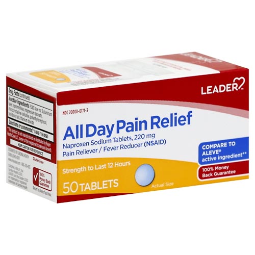 Image for Leader All Day Pain Relief, 220 mg, Tablets,50ea from CANNON SEDGEFIELD