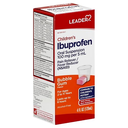 Image for Leader Ibuprofen, 100 mg, Children's, Bubble Gum Flavor,4oz from CANNON SEDGEFIELD