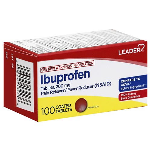 Image for Leader Ibuprofen, 200 mg, Coated Tablets,100ea from CANNON SEDGEFIELD