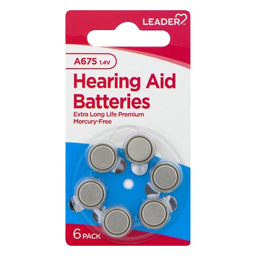 Image for Leader Hearing Aid Batteries, A675, 1.4 Volts, 6 Pack,6ea from CANNON SEDGEFIELD