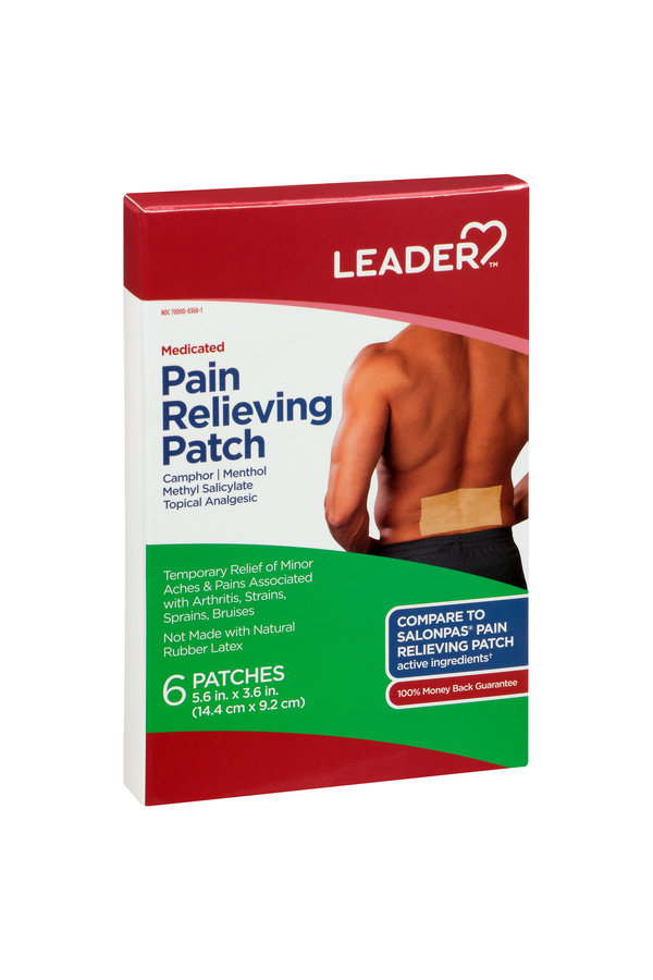 Image for Leader Pain Relieving Patch, Medicated,6ea from CANNON SEDGEFIELD