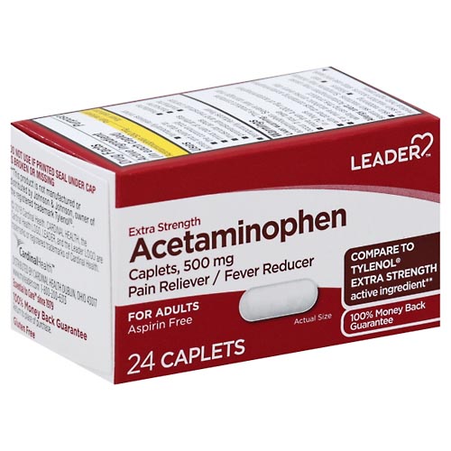 Image for Leader Acetaminophen, 500 mg, Caplets,24ea from CANNON SEDGEFIELD
