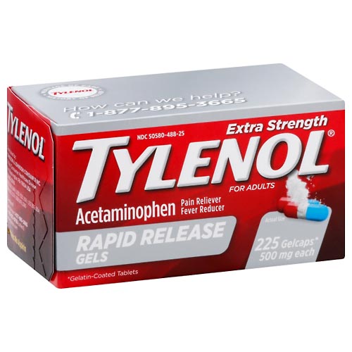 Image for Tylenol Acetaminophen, Extra Strength, 500 mg, Adults, Gelcaps,225ea from CANNON SEDGEFIELD