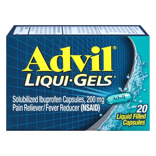 Image for Advil Pain Reliever/Fever Reducer, 200 mg, Liquid Filled Capsules,20ea from CANNON SEDGEFIELD