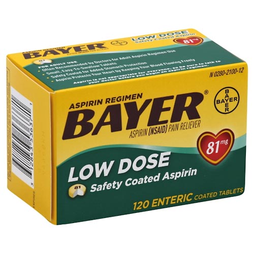 Image for Bayer Aspirin, Low Dose, 81 mg, Enteric Coated Tablets,120ea from CANNON SEDGEFIELD