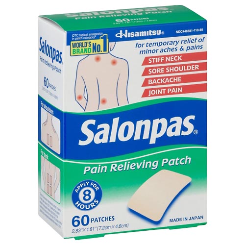 Image for Salonpas Pain Relieving Patch,60ea from CANNON SEDGEFIELD