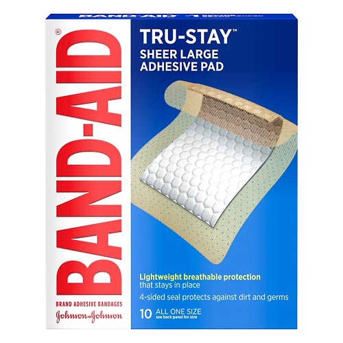 Image for Band Aid Adhesive Pad, Sheer Large, All One Size,10ea from CANNON SEDGEFIELD