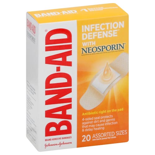 Image for Band Aid Bandages, Infection Defense, Assorted Sizes,20ea from CANNON SEDGEFIELD
