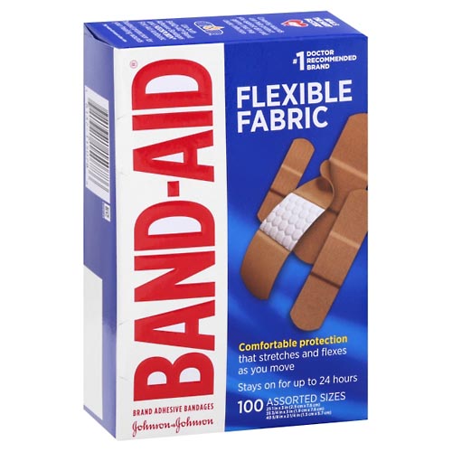 Image for Band Aid Bandages, Flexible Fabric, Assorted Sizes,100ea from CANNON SEDGEFIELD
