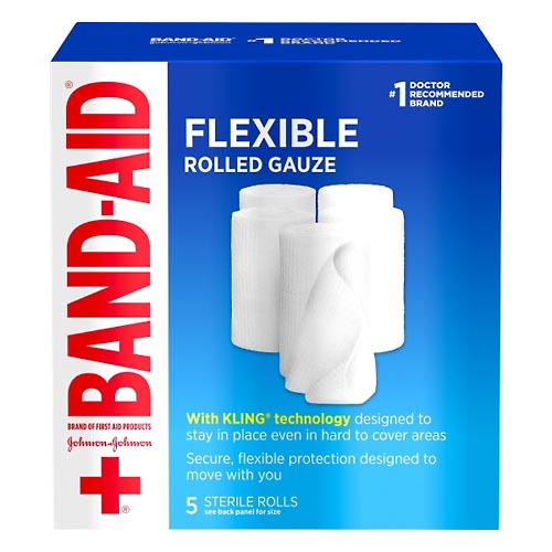 Image for Band Aid Rolled Gauze, Flexible,5ea from CANNON SEDGEFIELD
