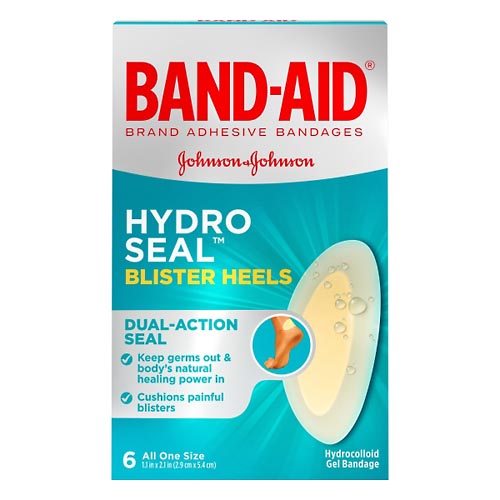 Image for Band Aid Adhesive Bandages, Hydrocolloid Gel, Blister Heels, Hydro Seal,6ea from CANNON SEDGEFIELD