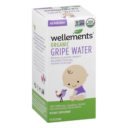 Image for Wellements Gripe Water, Organic, Newborn+,4oz from CANNON SEDGEFIELD