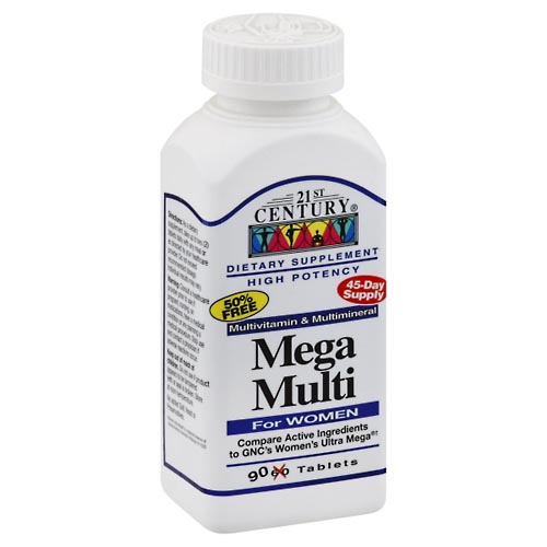 Image for 21st Century Multivitamin & Multimineral, Mega Multi, For Women, Tablets,90ea from CANNON SEDGEFIELD