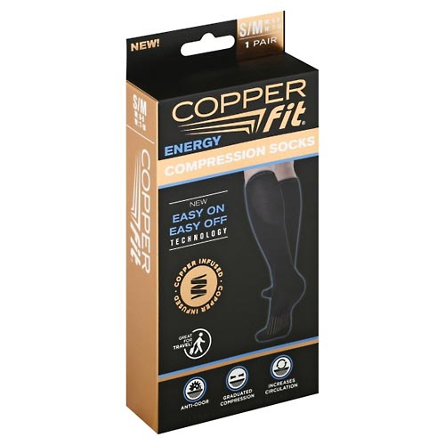 Image for Copper Fit Compression Socks, Energy, S/M,1pr from Cannon Pharmacy Main