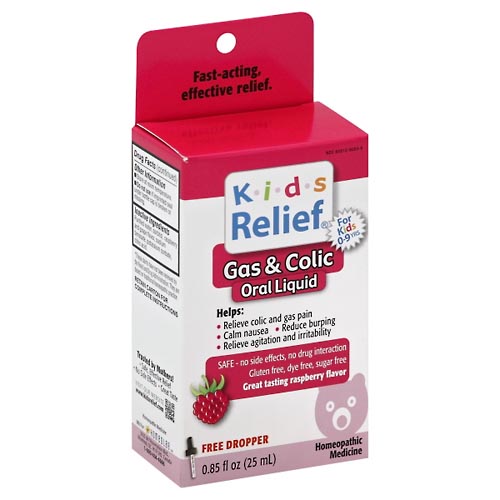Image for Kids Relief Gas & Colic, Oral Liquid, Great Tasting Raspberry Flavor,0.85oz from Cannon Pharmacy Main